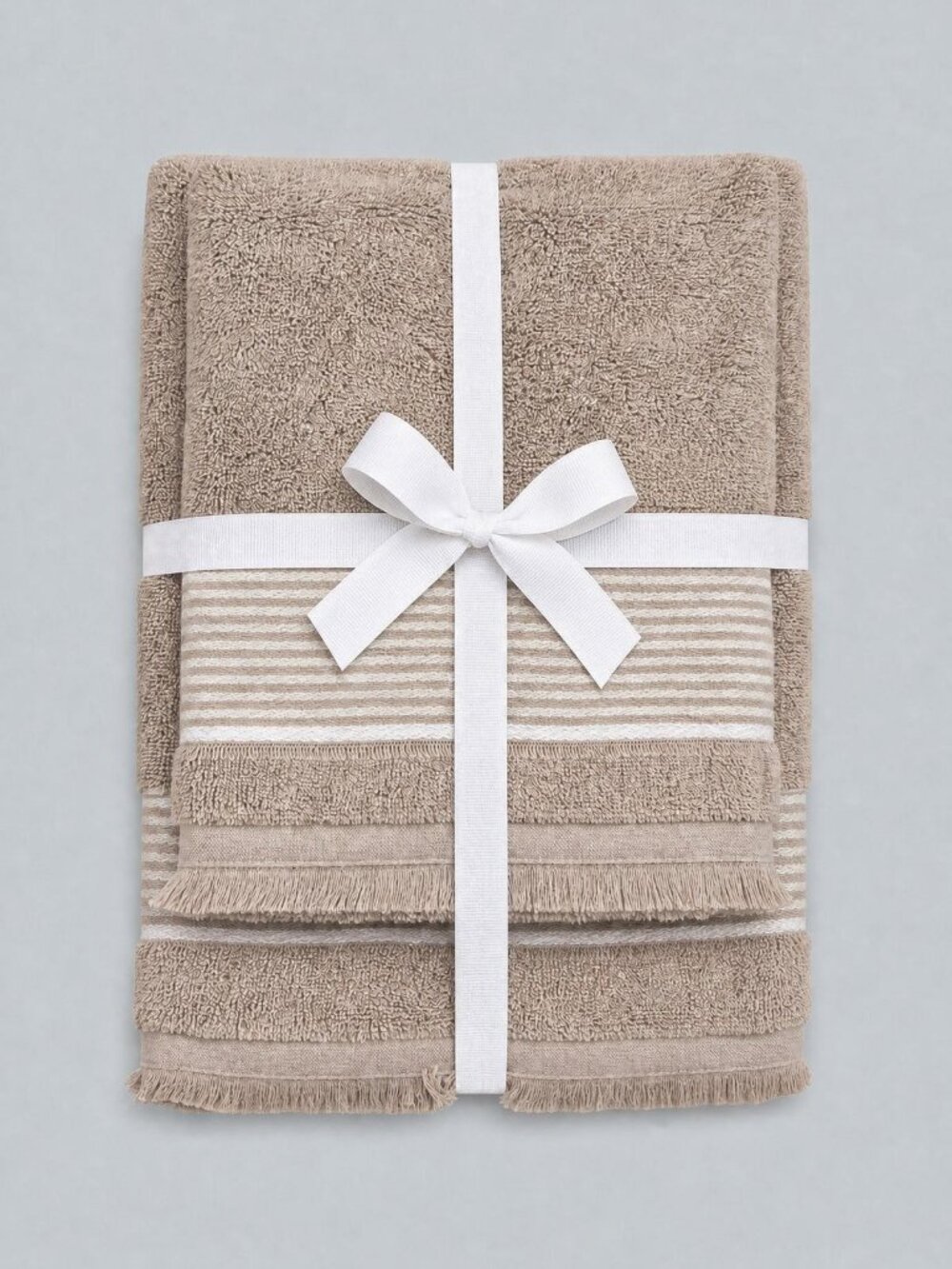 Hand And Bath Towel Set - Brown